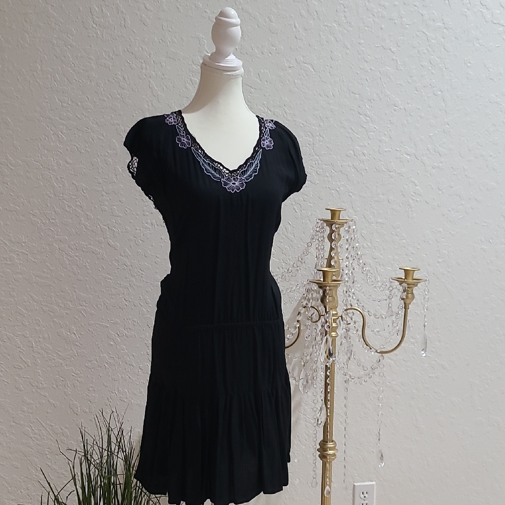 Dakine Black Mini Dress with Purple Details